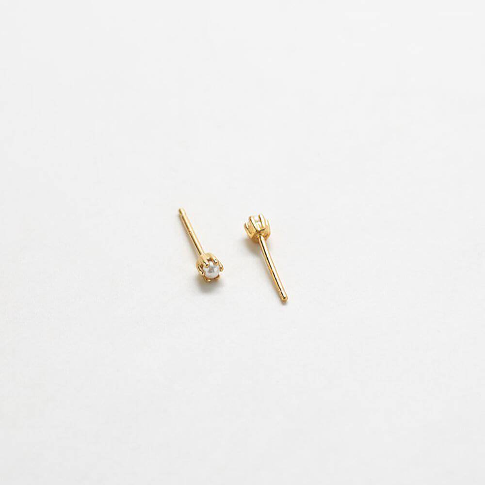 Tiny Pearl Gold Studs - Admiral Row