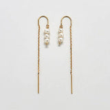 Triple Pearl Drop Threader Earrings - Admiral Row
