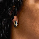 Vintage 80s Black Teardrop Earrings