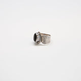 Vintage Abstract Black and Silver Statement Ring