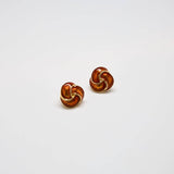 Vintage Amber Enamel Trinity Knot Earrings