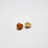 Vintage Amber Enamel Trinity Knot Earrings