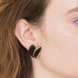 Vintage Black and Gold Flourish Trifari Earrings - Admiral Row