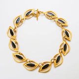 Vintage Black and Gold Link Statement Necklace - Admiral Row