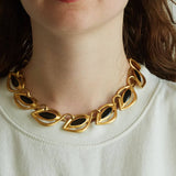 Vintage Black and Gold Link Statement Necklace - Admiral Row