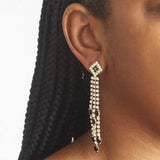 Vintage Black & White Pavé Cascade Earrings - Admiral Row
