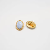 Vintage Blue Lace Agate Cameo Earrings - Admiral Row