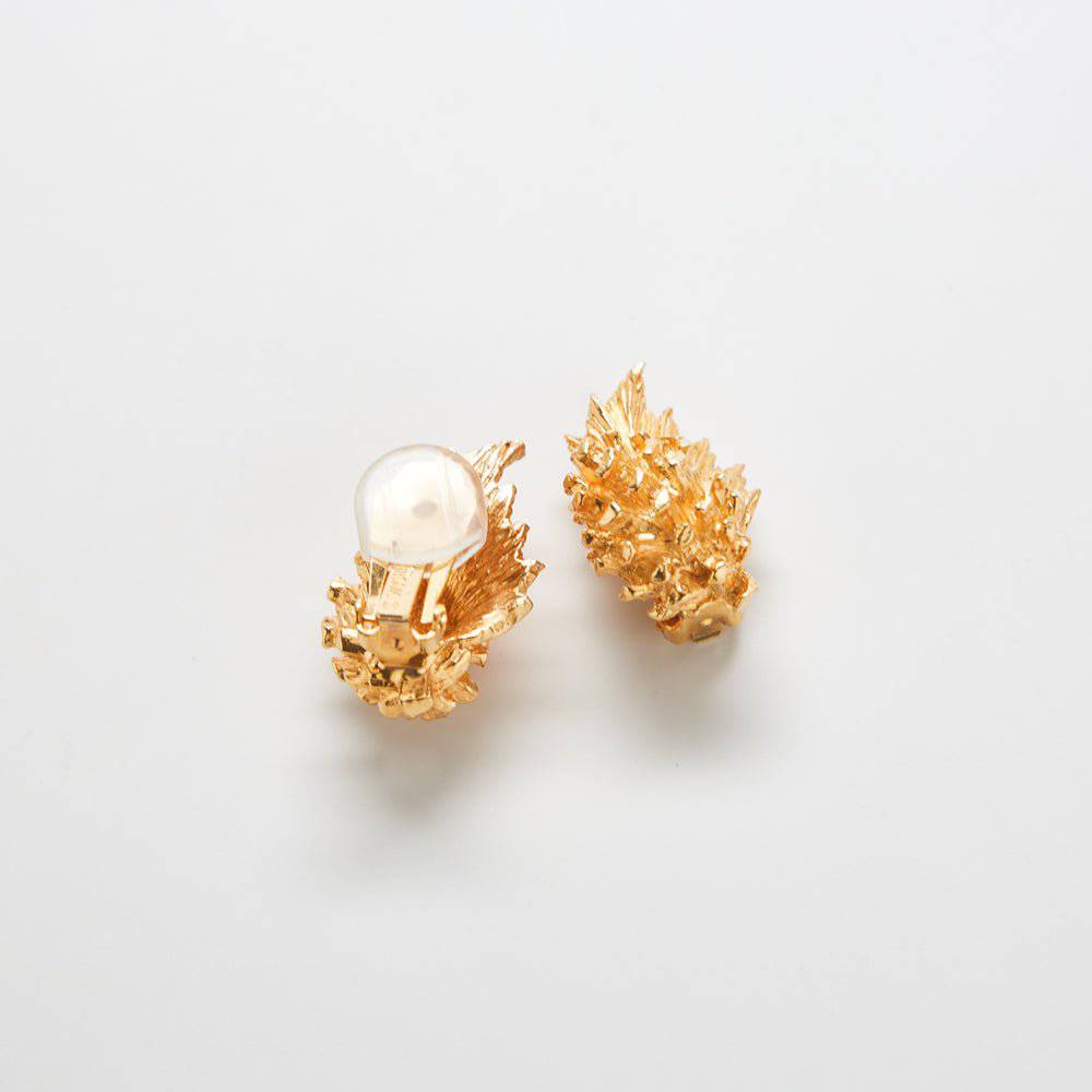 Vintage DeMario Gold Textured Earrings - Admiral Row