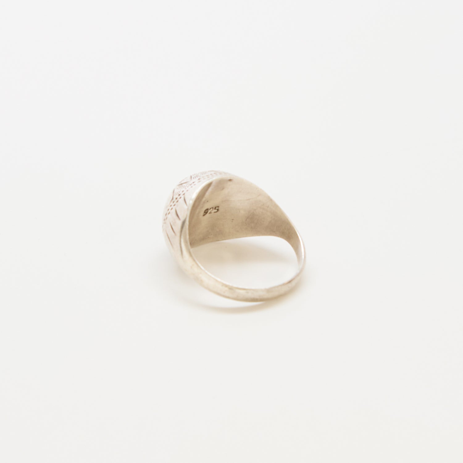 Vintage Etched Silver Dome Ring - Admiral Row