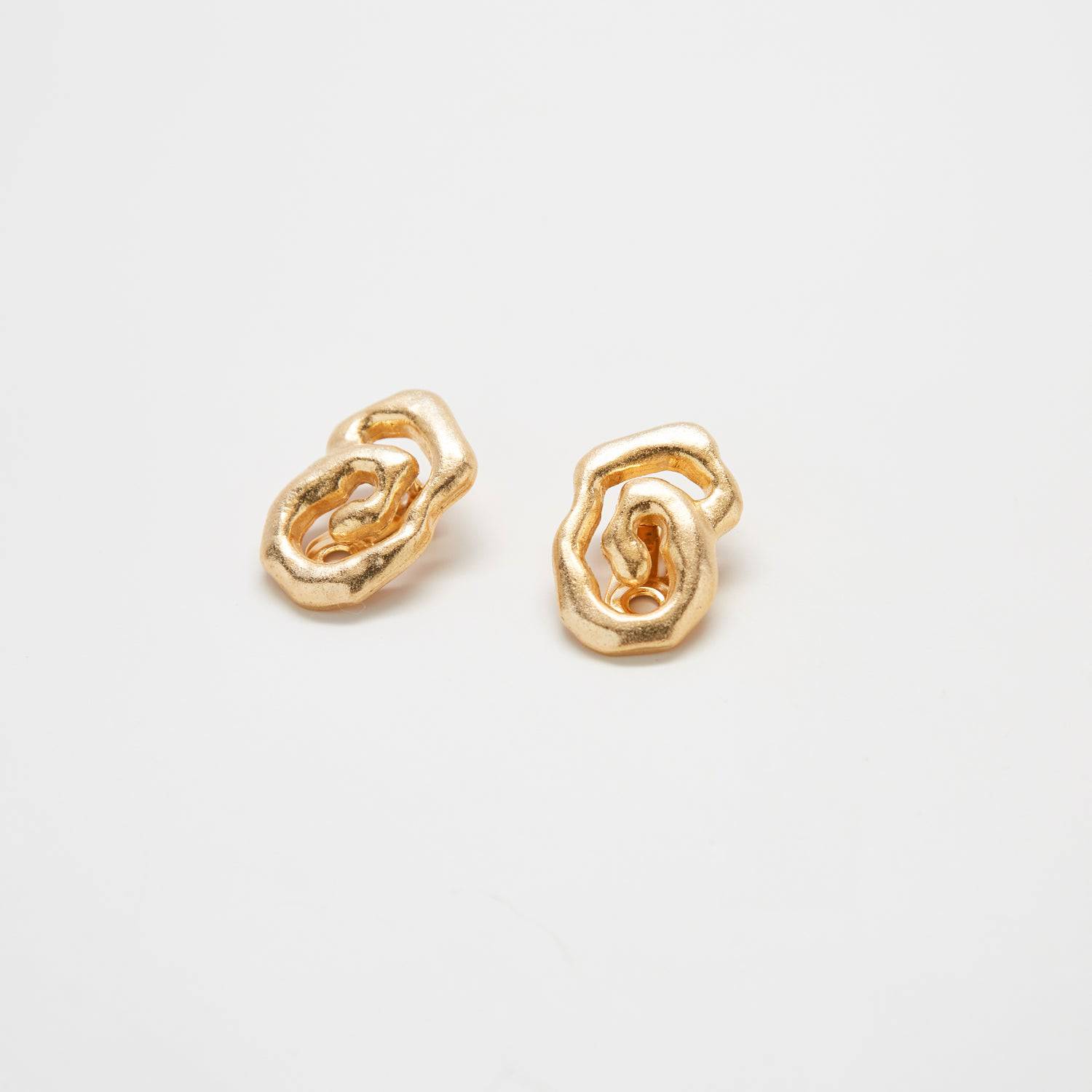 Vintage Gold Abstract Spiral Earrings - Admiral Row