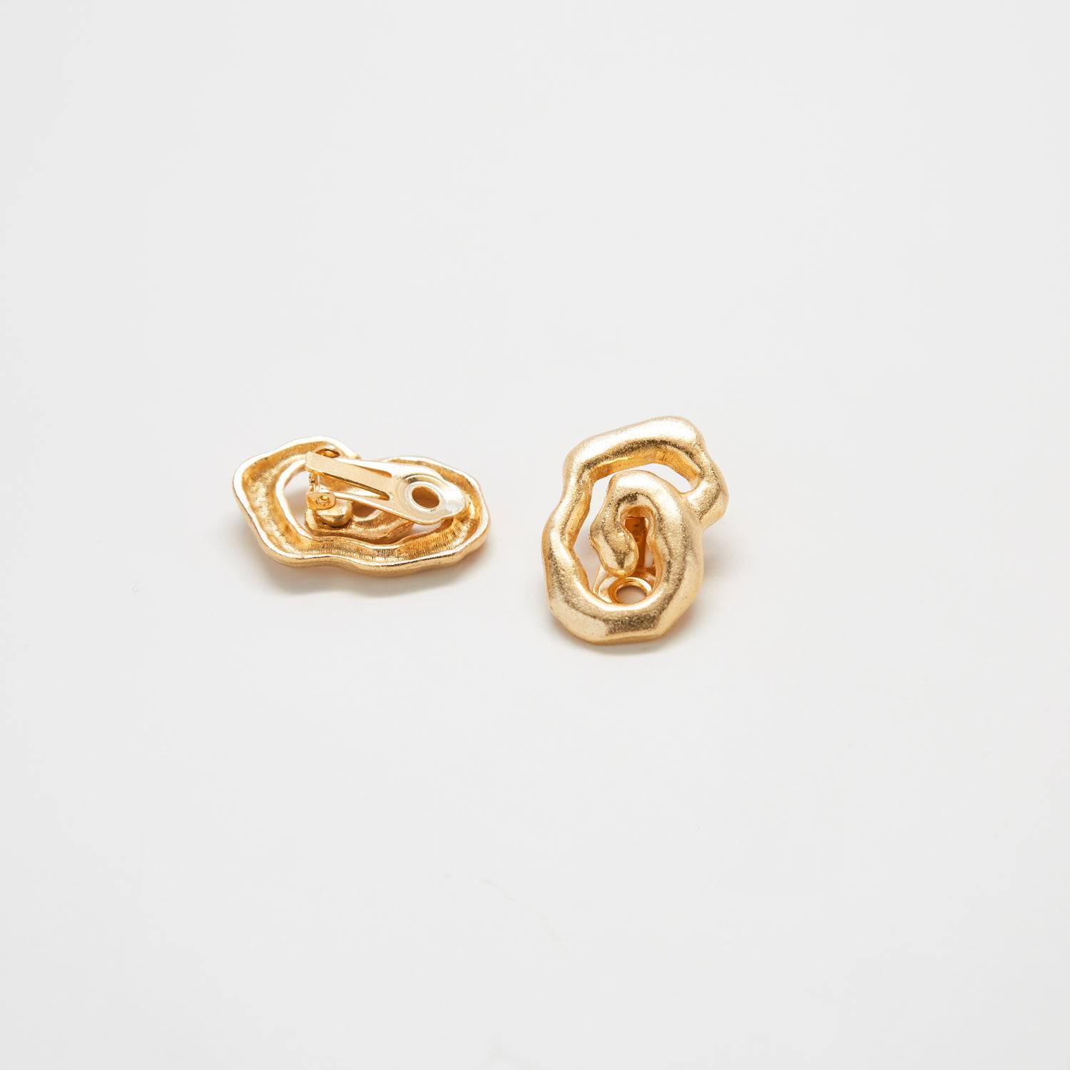 Vintage Gold Abstract Spiral Earrings - Admiral Row