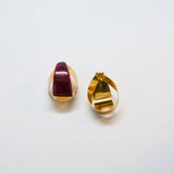Vintage Gold and Maroon Ribbon Earrings