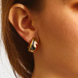 Vintage Gold, Black, and Red Earrings