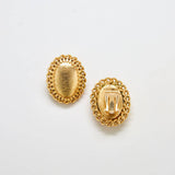 Vintage Gold Chain Cameo Earrings