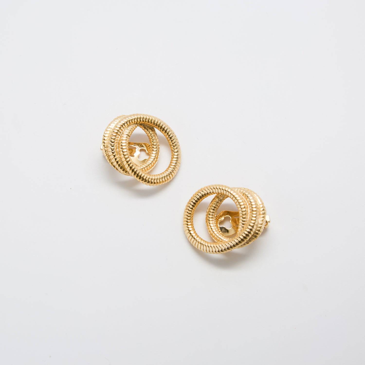 Vintage Gold Coiled Clip-on Earrings - Admiral Row