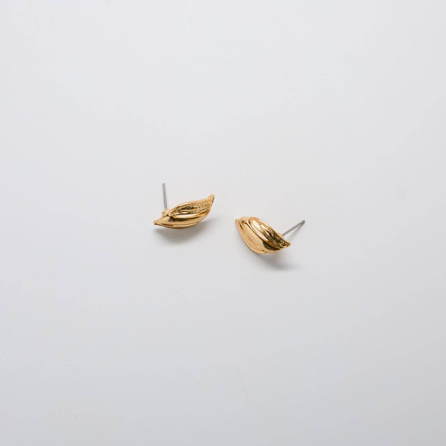 Vintage Gold Ellipse Earrings - Admiral Row