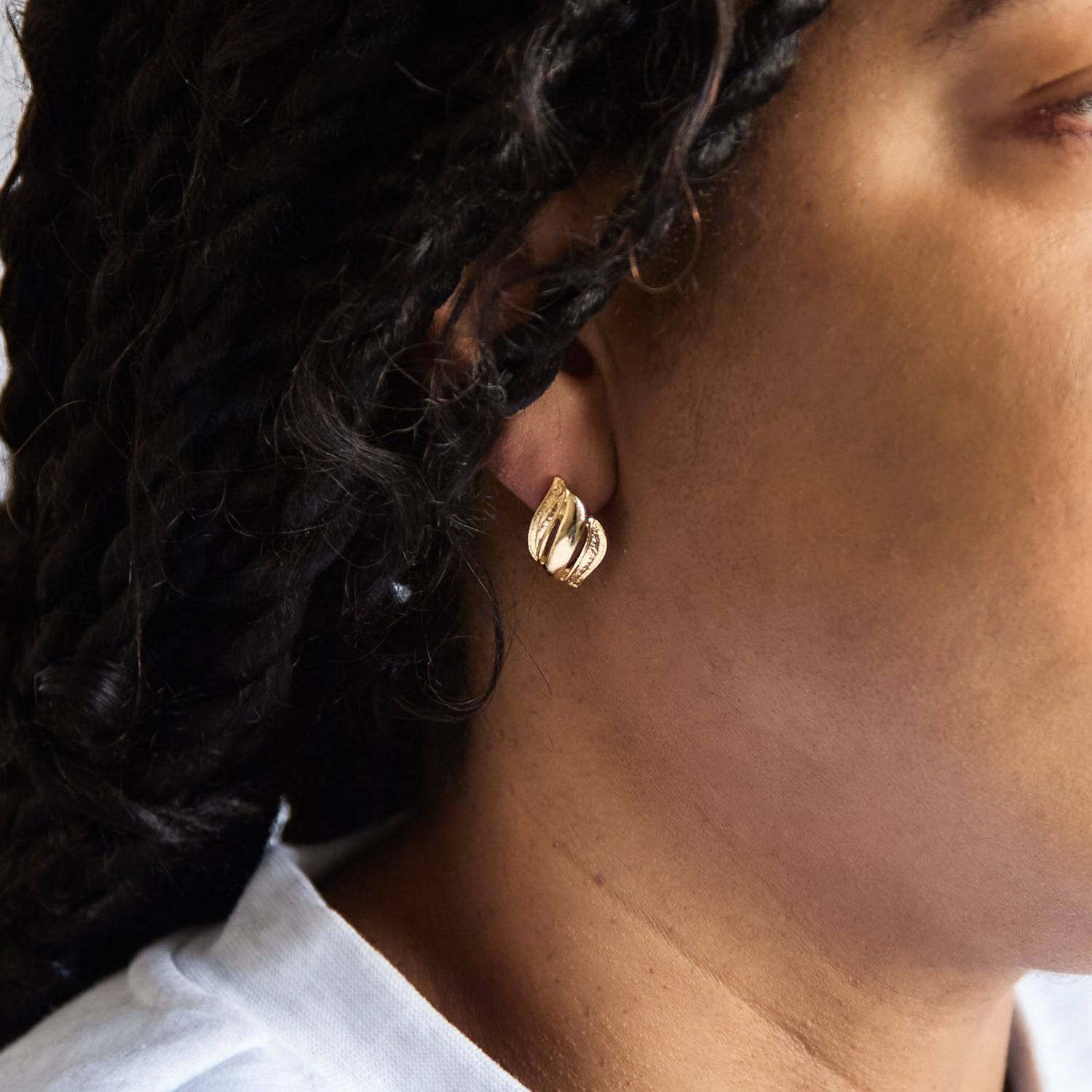 Vintage Gold Ellipse Earrings - Admiral Row