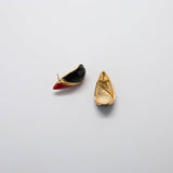 Vintage Gold Red and Black Teardrop Earrings - Admiral Row