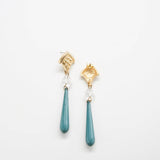 Vintage Green and Gold Dangle Earrings
