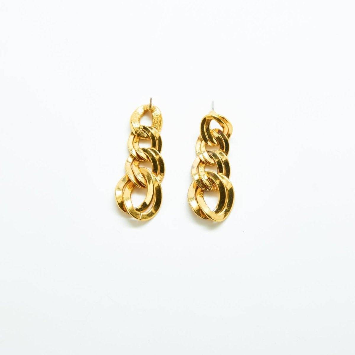 Vintage Monet Chain Link Drop Earrings - Admiral Row