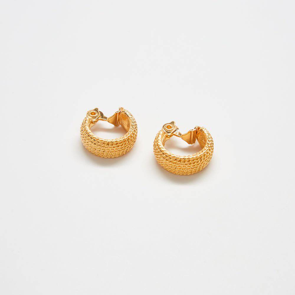 Vintage Monet Rope Twist Hoop Earrings - Admiral Row