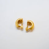 Vintage Monet Textured Half-hoop Clip on Earrings