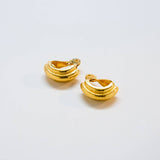 Vintage Monet Textured Half-hoop Clip on Earrings