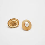 Vintage Napier Gold and Pearl Earrings