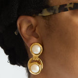 Vintage Pearl Drop Statement Earrings - Admiral Row