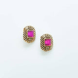 Vintage Purple Rhinestone Deco Earrings - Admiral Row