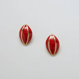 Vintage Red and Gold Teardrop Earrings