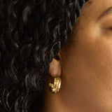 Vintage Ridged Gold Hoop Earrings - Admiral Row