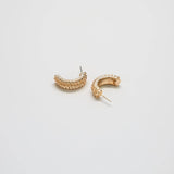 Vintage Rope Twist Half Hoop Earrings