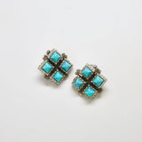 Vintage Silver and Turquoise Diamond Earrings - Admiral Row