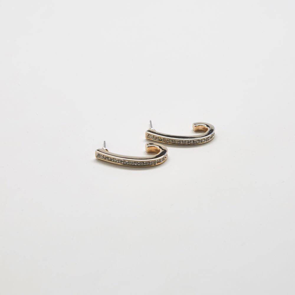 Vintage Silver CZ Oval Hoop Earrings - Admiral Row