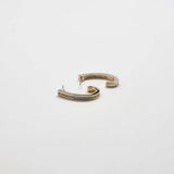 Vintage Silver CZ Oval Hoop Earrings - Admiral Row