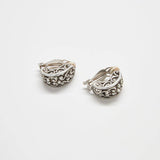 Vintage Silver Patterned Stud Earrings