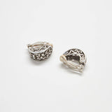 Vintage Silver Patterned Stud Earrings