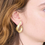 Vintage Trifari Gold Swoop Earrings