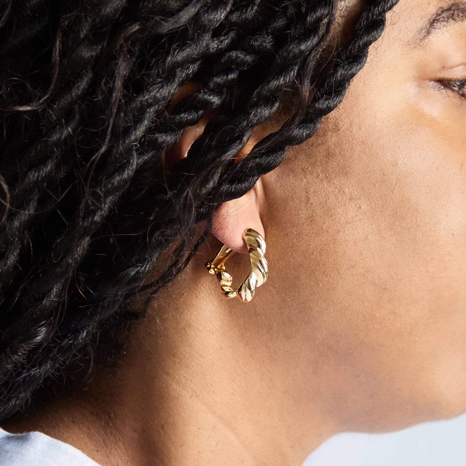 Vintage Twisted Half Hoop Earrings - Admiral Row