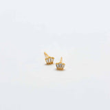 White Trio Baguette Gold Studs - Admiral Row