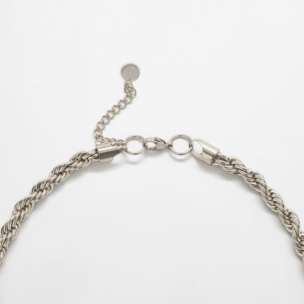 Silver Chunky Rope Chain Necklace