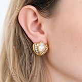Vintage crystal marquise earrings worn on model