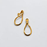 Vintage Gold-Tone Faceted Teardrop Clip-On Earrings — alternate pair view