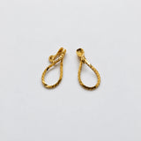 Vintage Gold-Tone Faceted Teardrop Clip-On Earrings — reverse and clip detail