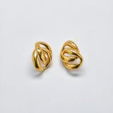 Vintage Gold-Tone Interlocking Loop Earrings — front pair
