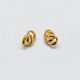 Vintage Gold-Tone Interlocking Loop Earrings — alternate front view