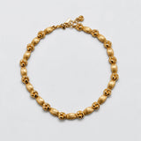 Vintage Gold-Tone Knot and Oval Link Necklace — front and extender