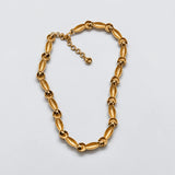 Vintage Gold-Tone Knot and Oval Link Necklace — reverse construction