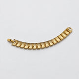 Vintage Gold-Tone Textured Chevron Link Bracelet — reverse link construction
